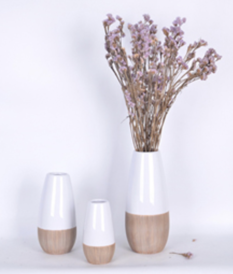 Two Tone Creme/White vases