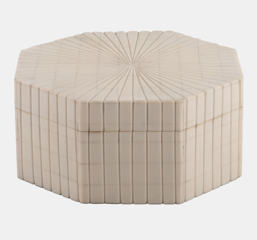 Hexagon Ivory ridge boxes s/2