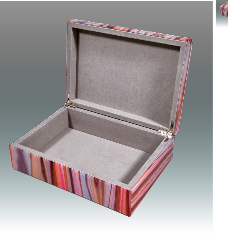 Pink Marble Glass Box - 2 sizes