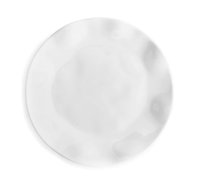 Ruffle White Melamine Round Salad Plate