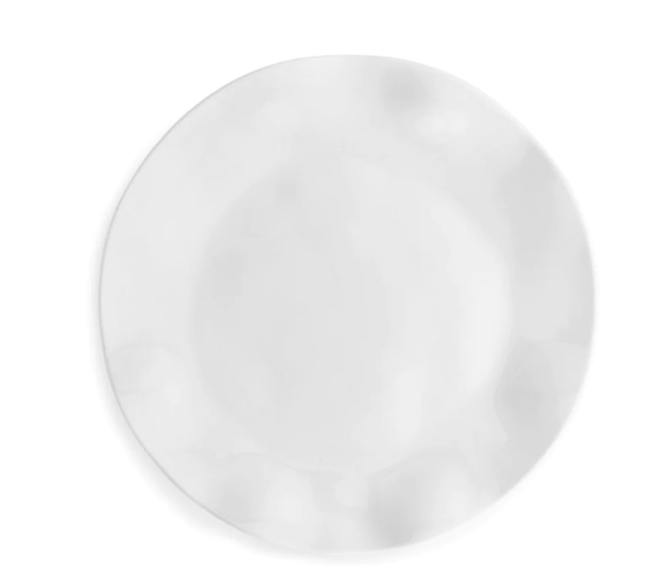 Ruffle White Melamine Round Dinner Plate