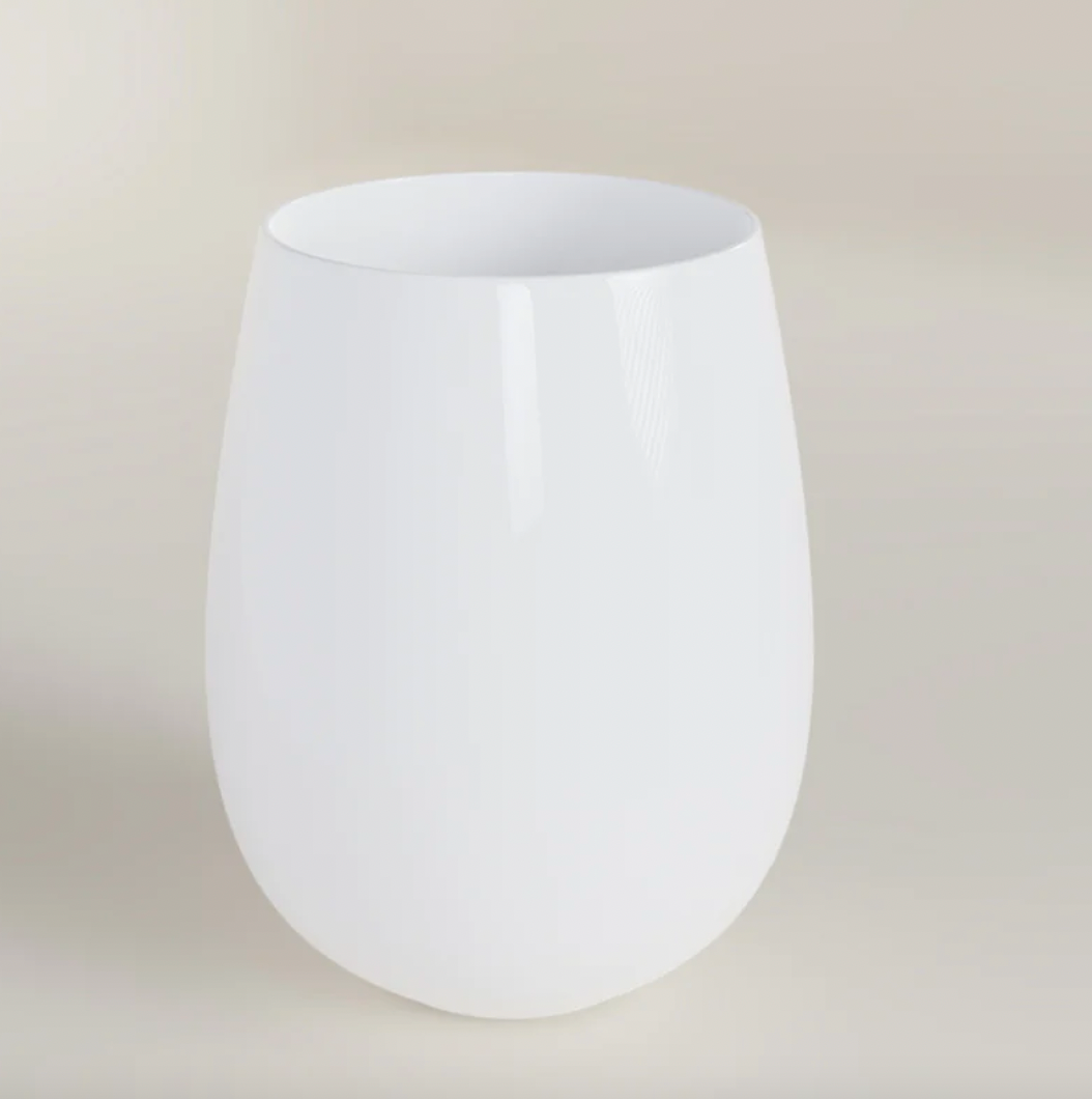 Round Bottom White Acrylic Stemless 12 oz.