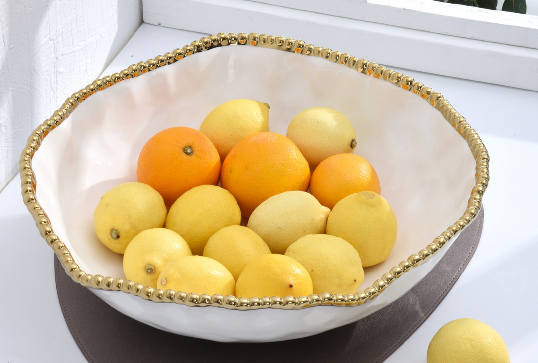 Over-sized Low Beaded serving bowl- 3 options