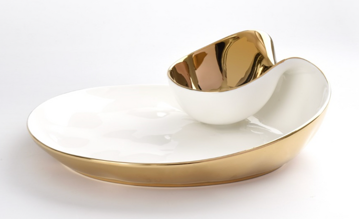 Modern 2 Tier Chip and DIp - Gold or SIlver
