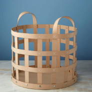 Pali Recycled Leather Floor Basket