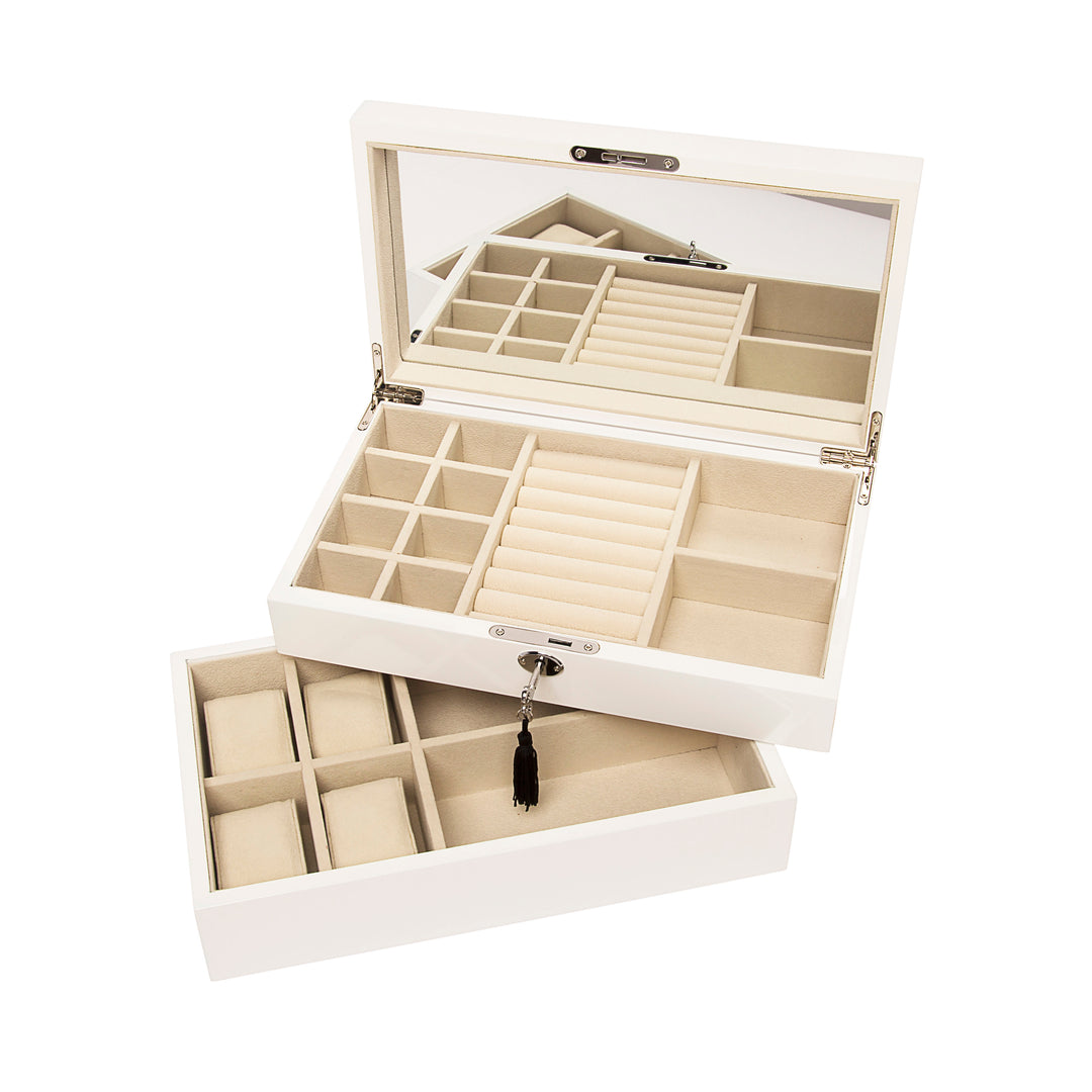 White Lacquer Stackable Jewelry box