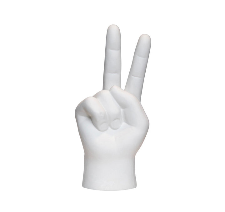 White Matte Table Top Peace Sign