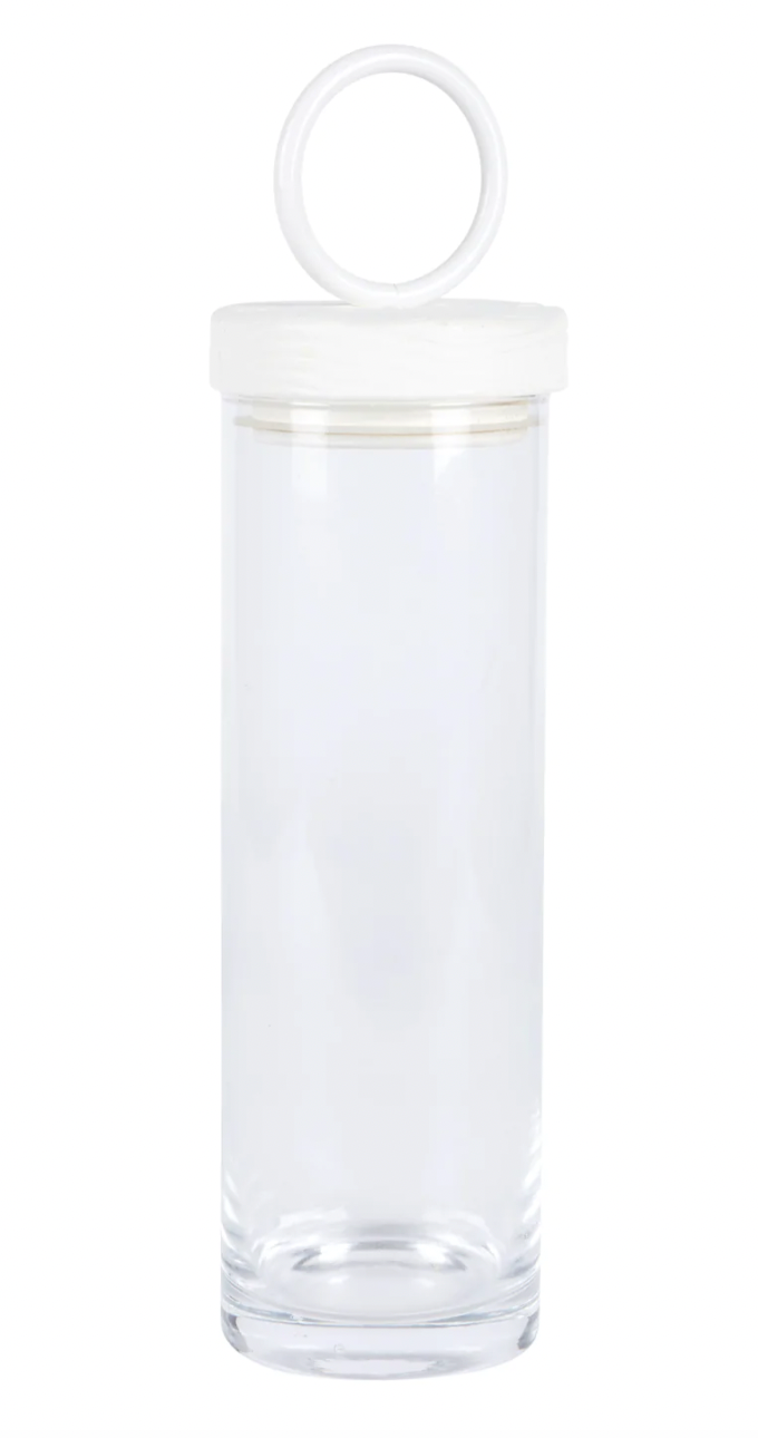 White Iron Top Canister- tall