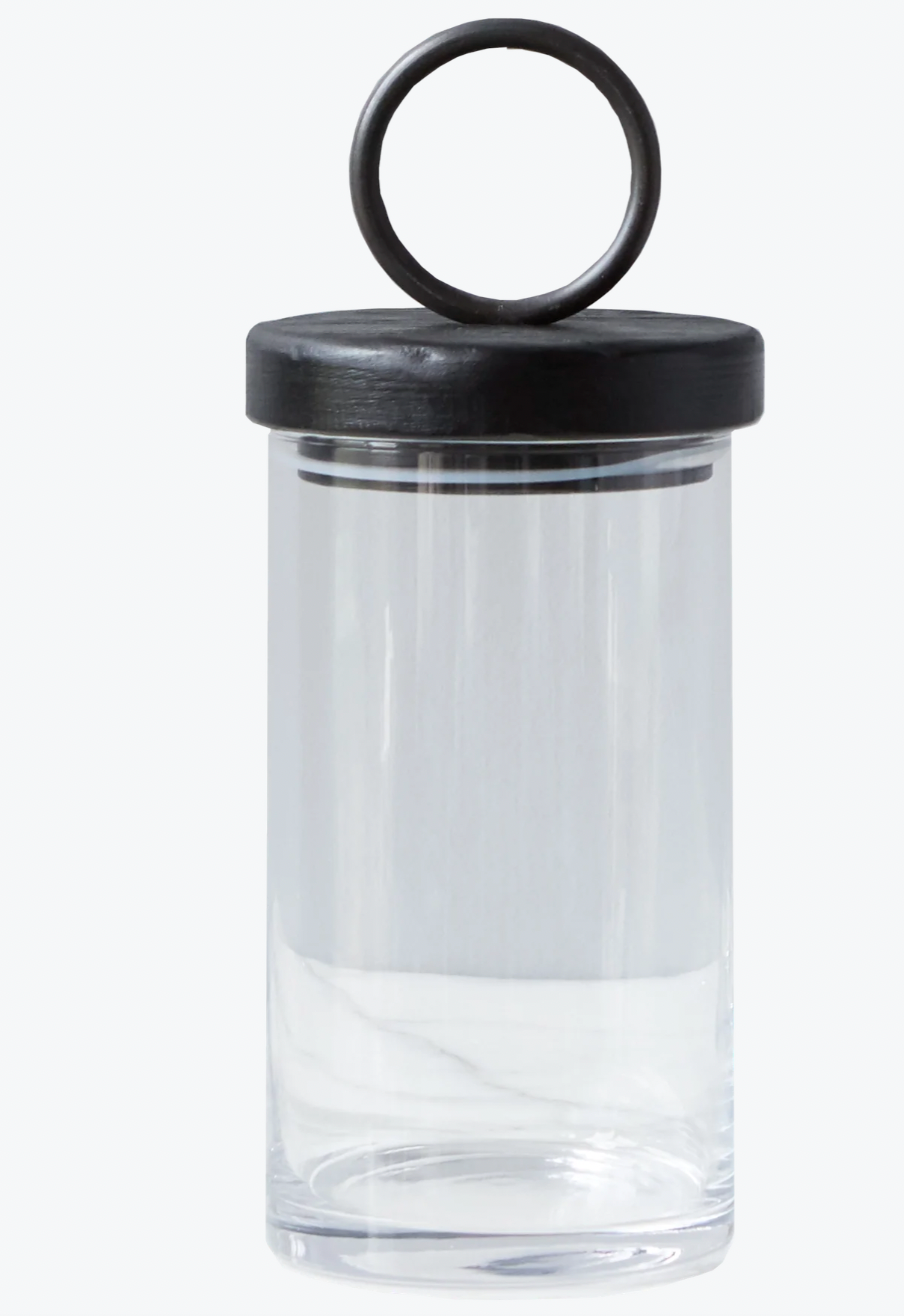 White Iron Top Canister- small