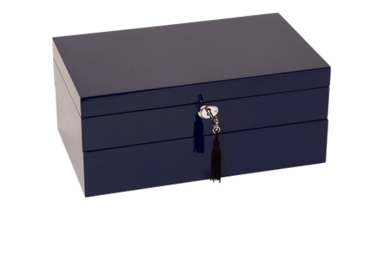 Navy Lacquer Stackable Jewelry box