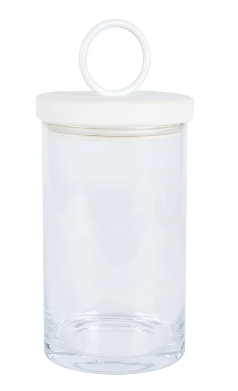 White Iron Top Canister- medium