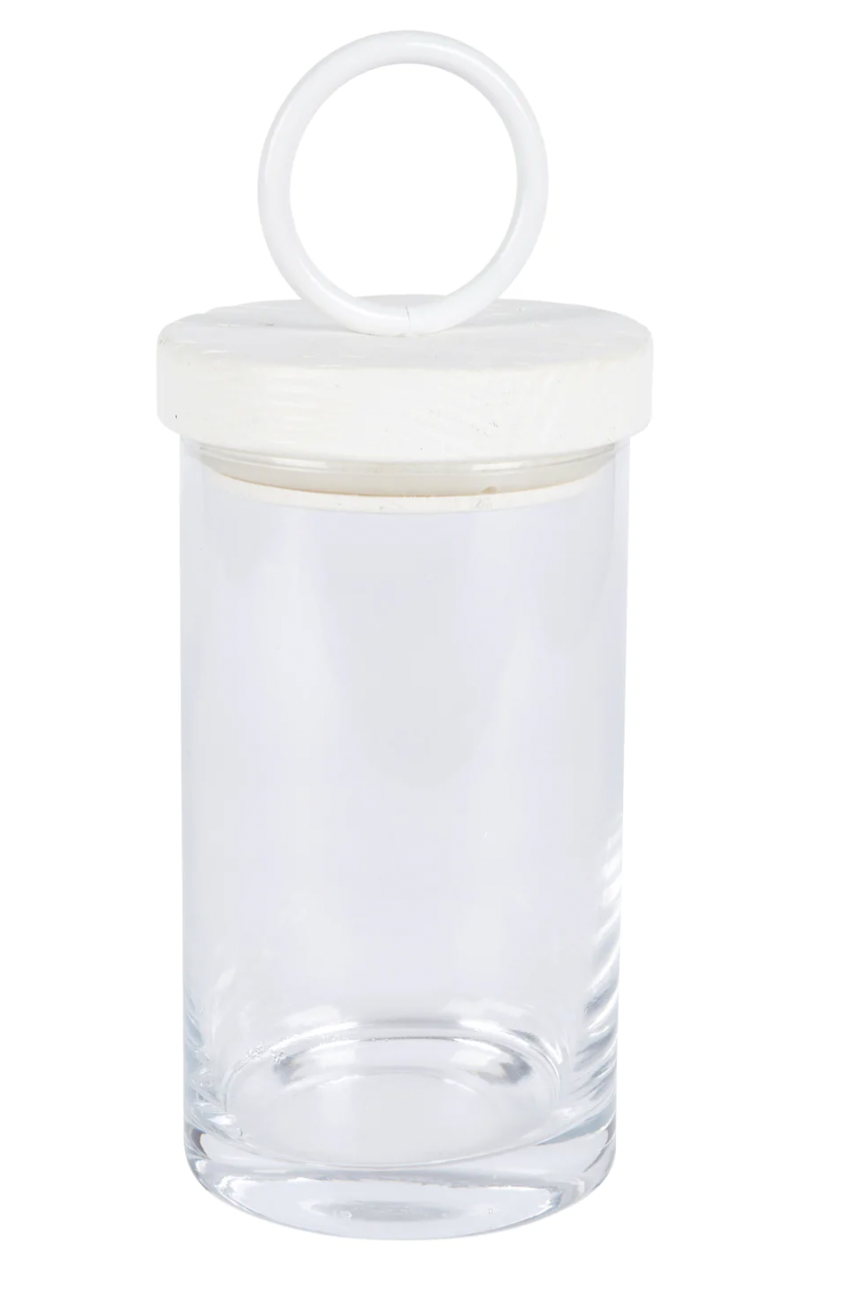 White Iron Top Canister- small