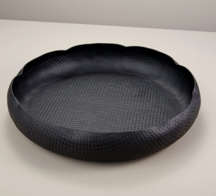 Black Crosshatch Aluminum Bowl - 2 sizes