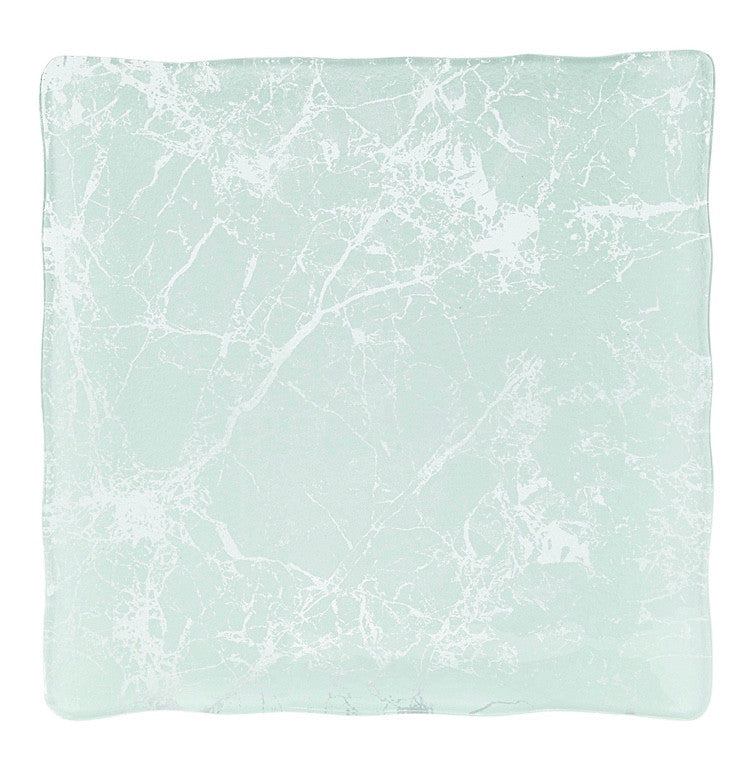 Square Glass Marble Platter