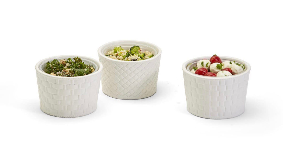 White Ceramic Deli Containers