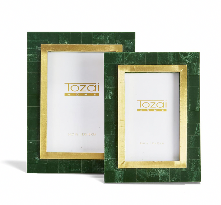 4 x6 Green Resin and Gold Frame