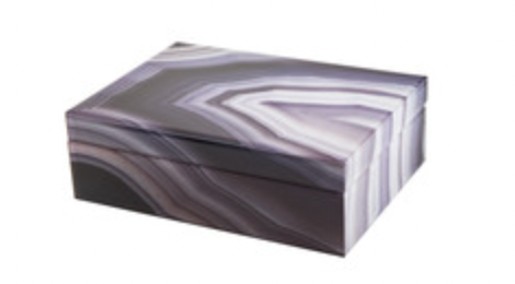 Gray Marble  Glass Box - 2 sizes