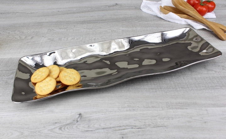 Simple Rectangle Silver Serving Piece