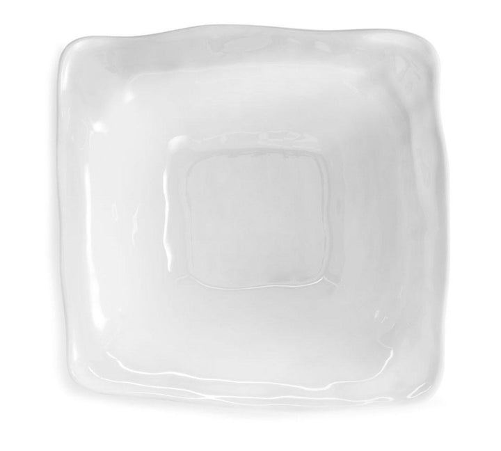 Ruffle White Melamine Square Serving Bowl