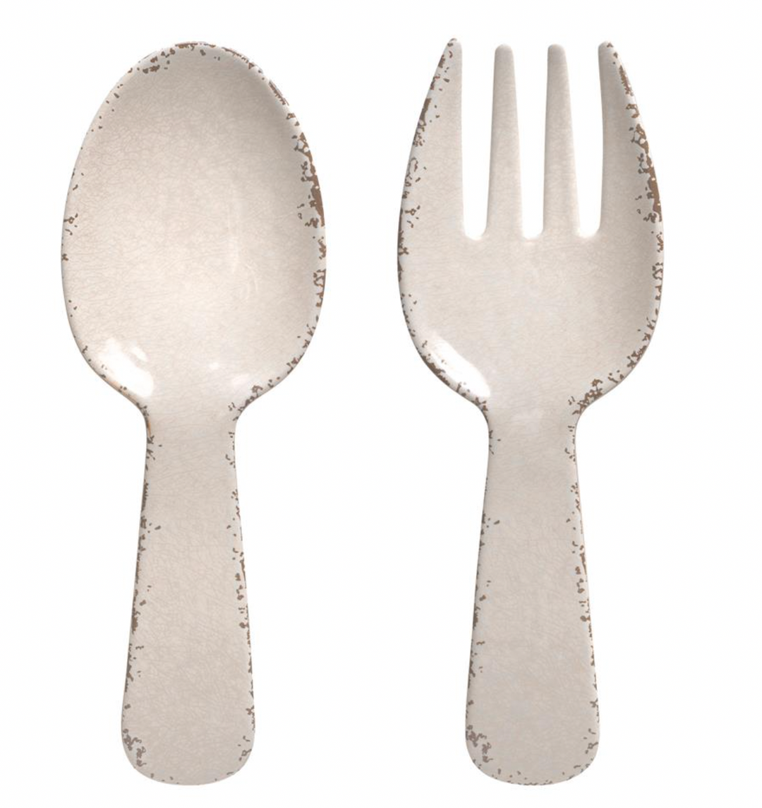 Crackle Melamine Short Handle Servers