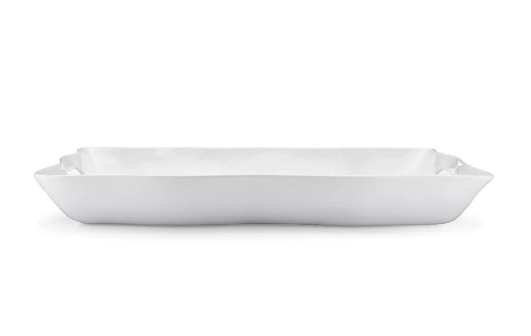 Ruffle Melamine Rectangle Serving Tray w/handle