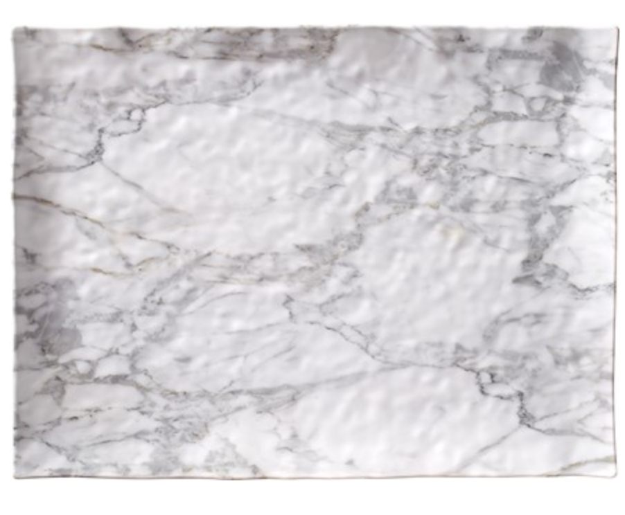 White Marble Melamine 16" serving tray