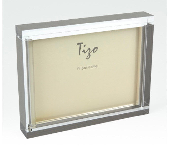 Acrylic Block Frame w Gold Surround 4 x 6- 2 colors