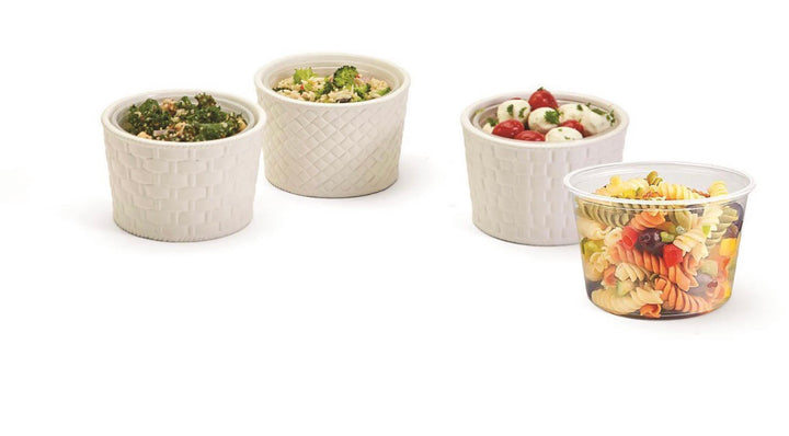 White Ceramic Deli Containers