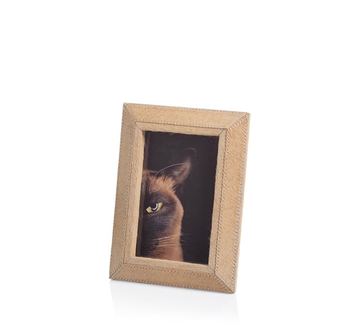 Aspen Dark Beige HairLeather Frame 5 x 7