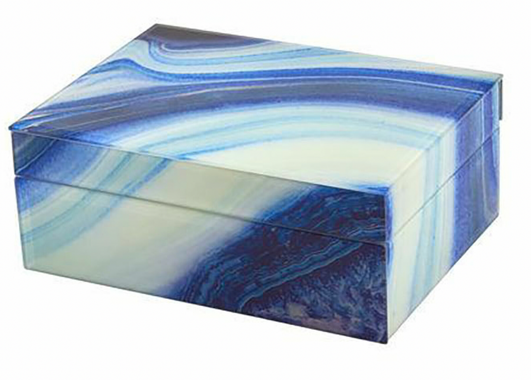 Blue Marble Glass Box- 2 sizes