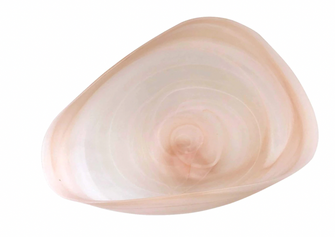 Alabaster Blush & White Matte Decorative Bowl