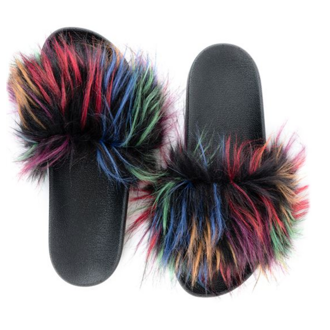 Faux Fur Slides