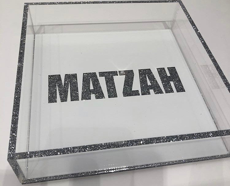 Acrylic Matzah Tray- Many patterns available