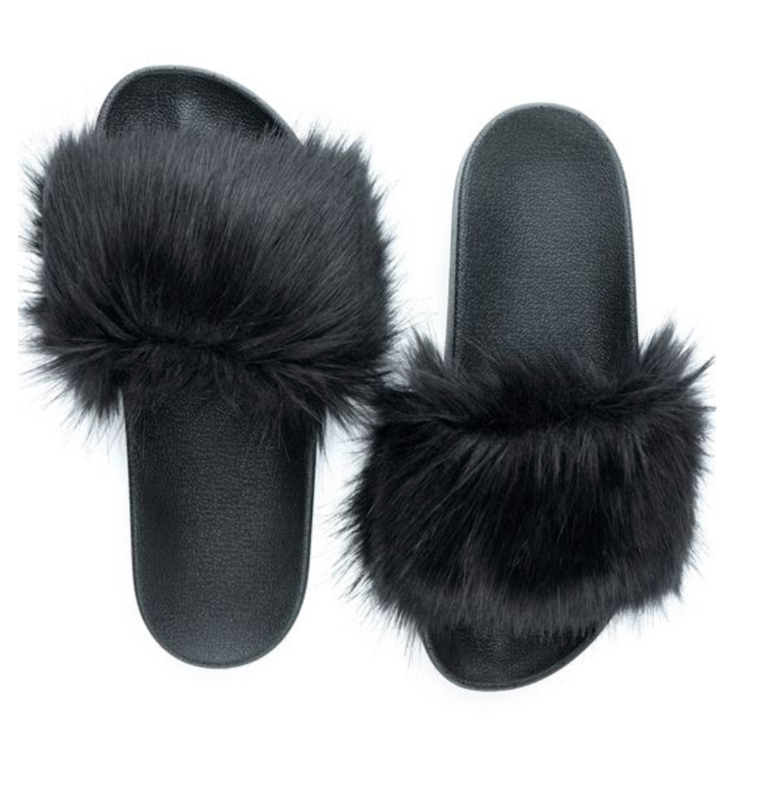 Faux Fur Slides