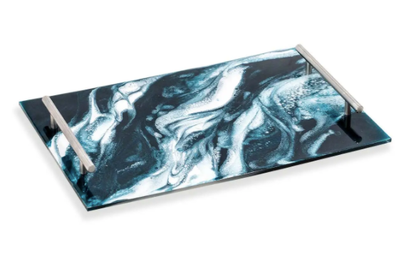 Resin  Serving Tray w Handles