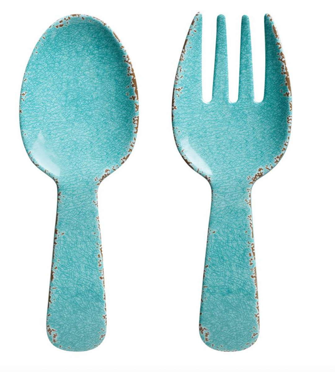 Crackle Melamine Short Handle Servers