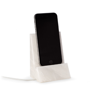 White marble phone cradle