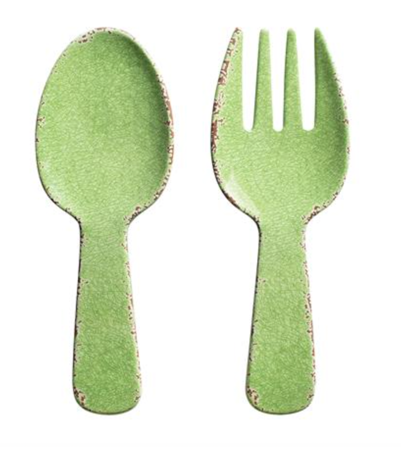 Crackle Melamine Short Handle Servers