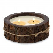 Tree bark wrapped candle - double wick