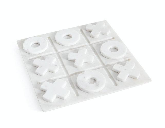 White Marble Tic Tac Toe