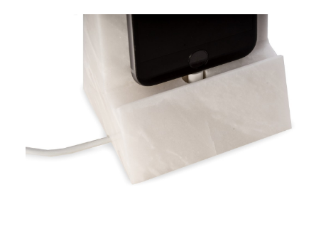 White marble phone cradle