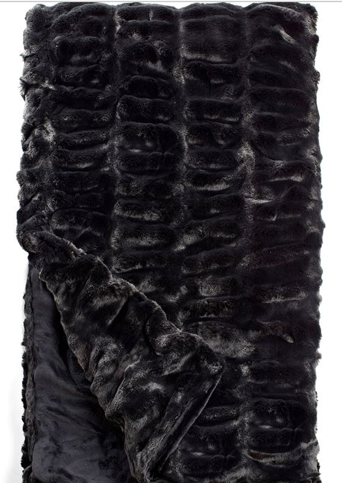 Black mink Faux Fur Throw