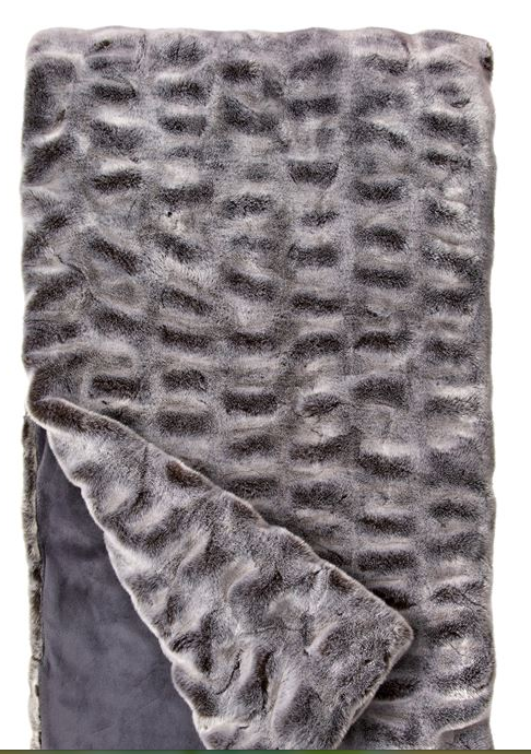 Glacier Gray Mink Faux Fur Throw