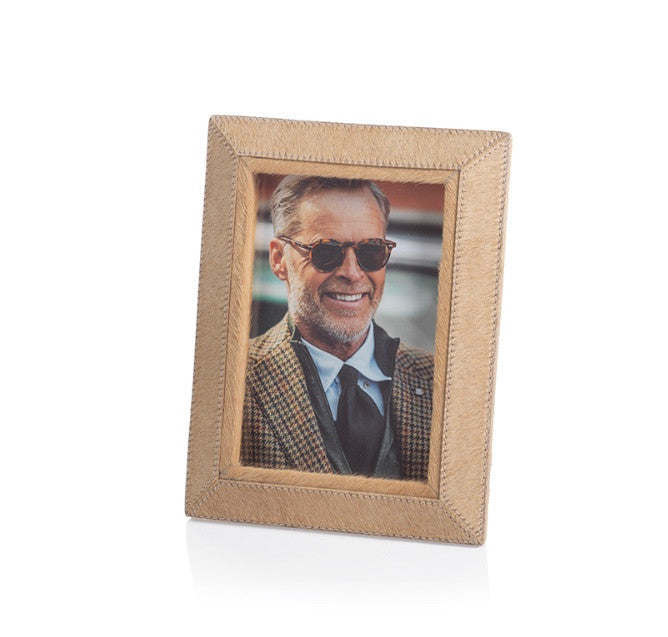 Aspen Dark Beige HairLeather Frame 5 x 7