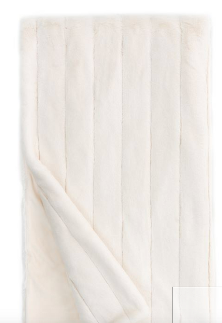 White Mink Faux Fur Throw