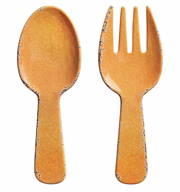 Crackle Melamine Short Handle Servers