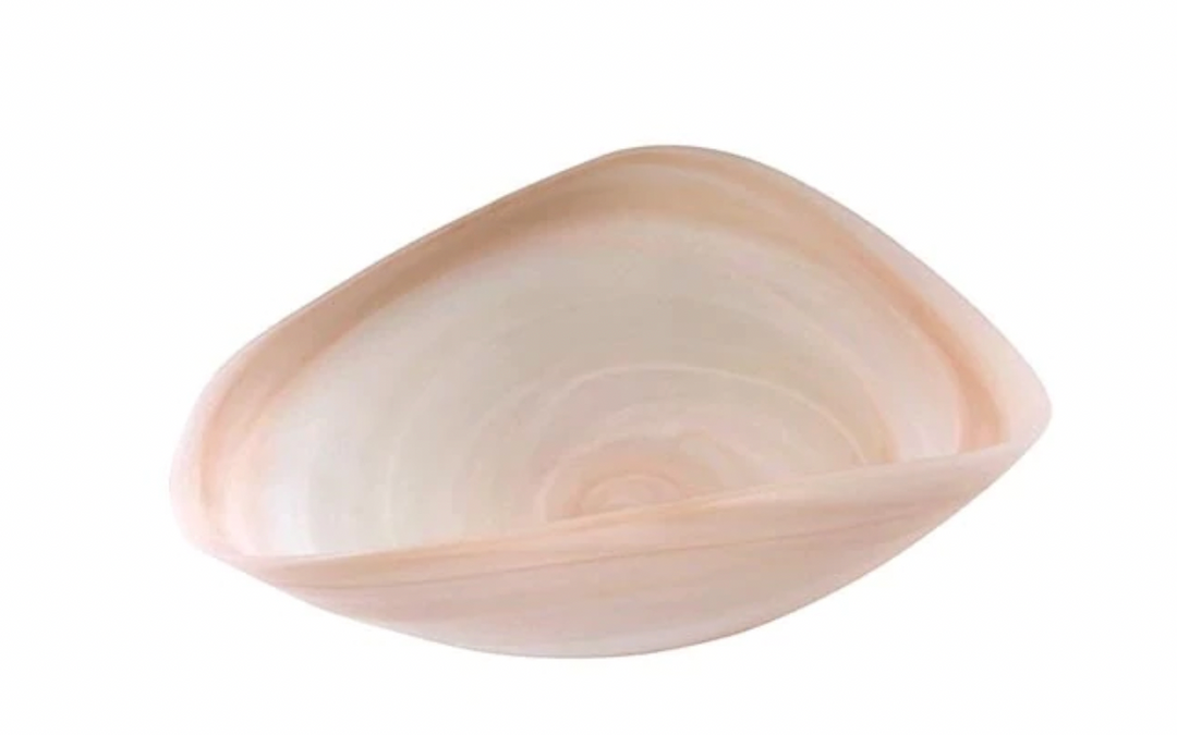 Alabaster Blush & White Matte Decorative Bowl