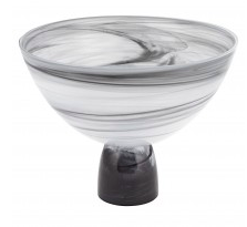Black & White Alabaster Footed bowl-2 sizes