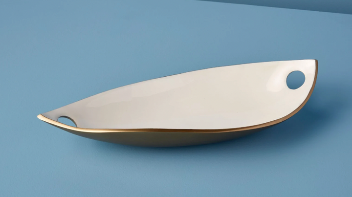 Champagne Gold and Ivory Small Serving Bowl