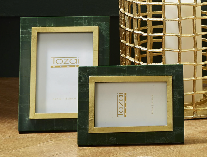 5 x 7 Green Resin and Gold Frame